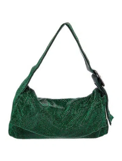 Pre-owned Benedetta Bruzziches Crystal Shoulder Bag In Green