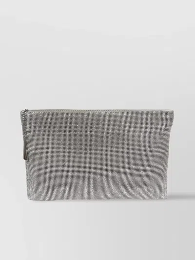 Benedetta Bruzziches La Luisa Rhinestoned Clutch Bag In Silver