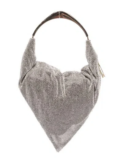 Pre-owned Benedetta Bruzziches Crystal Top Handle Bag In Silver
