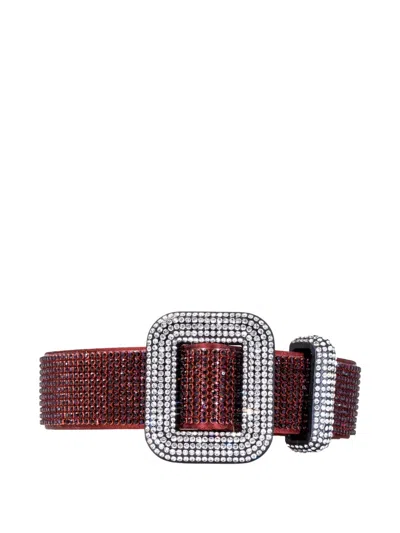 Benedetta Bruzziches Crystal-embellished Belt In Red