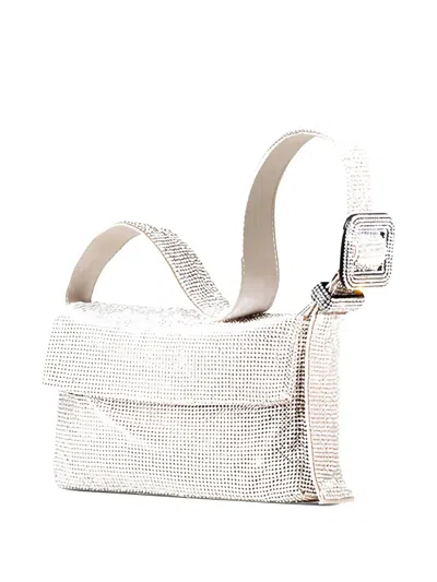 Benedetta Bruzziches Crystal-embellished Buckle-detail Shoulder Bag In Silver