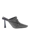Benedetta Bruzziches Crystal-embellished Chainmail Mules In Gray