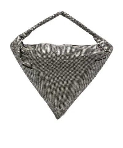 Benedetta Bruzziches Crystal-embellished Handbag In Silver
