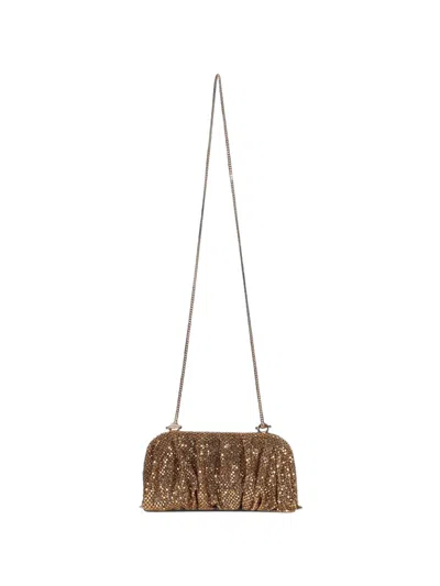 Benedetta Bruzziches Crystal-embellished Ruched Tote Bag In Brown