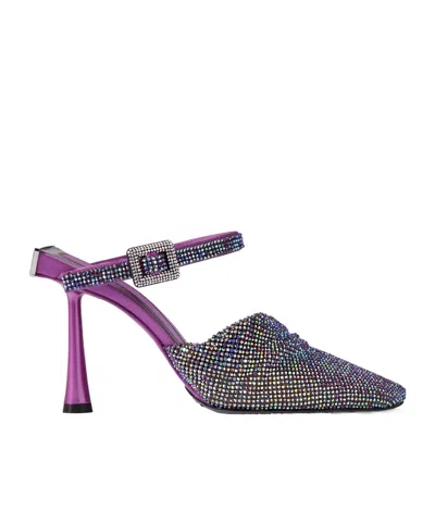 Benedetta Bruzziches Crystal-embellished Silk-satin And Leather Pumps In Animal Print