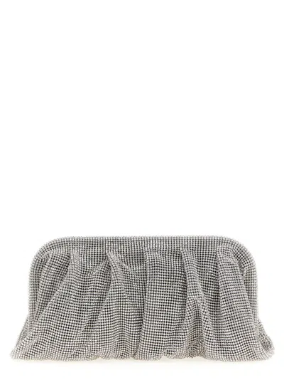 Benedetta Bruzziches Crystal-studded Mesh Clutch In Silver