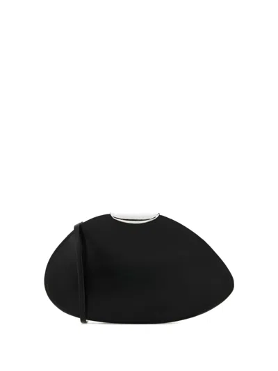 Benedetta Bruzziches Curved-flap Leather Clutch In Black