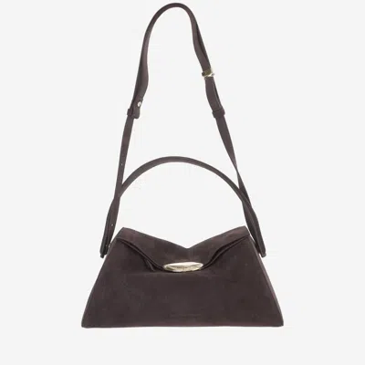 Benedetta Bruzziches Dark Brown Suede Shoulder Bag