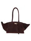 Benedetta Bruzziches Bordeaux Handbag With Winged Silhouette In Black