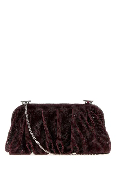 BENEDETTA BRUZZICHES EMBELLISHED FABRIC LARGE VENUS CLUTCH