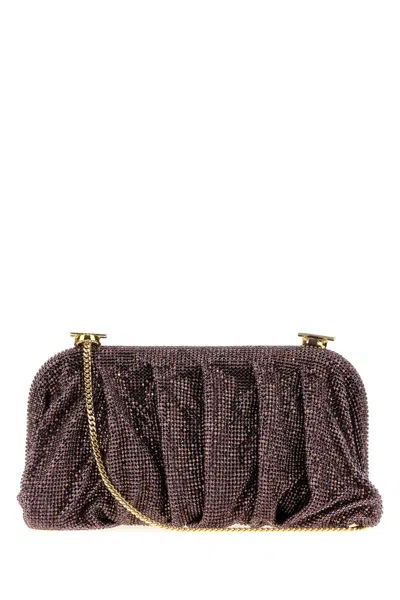 BENEDETTA BRUZZICHES EMBELLISHED FABRIC LARGE VENUS CLUTCH