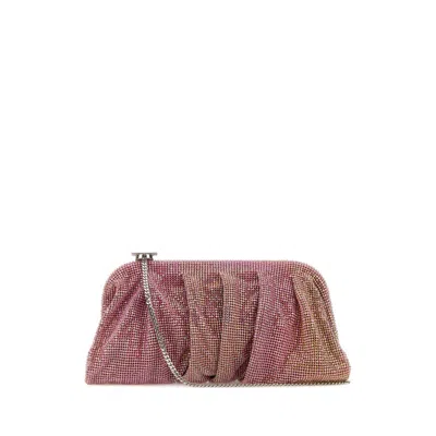 Benedetta Bruzziches Embellished Fabric Large Venus Clutch In Pink