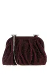 Benedetta Bruzziches Embellished Fabric Small Venus Clutch In Red