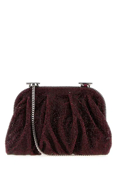 BENEDETTA BRUZZICHES EMBELLISHED FABRIC SMALL VENUS CLUTCH
