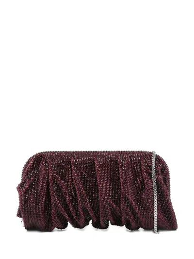 Benedetta Bruzziches Embellished Gathered Clutch In Red