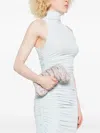 Benedetta Bruzziches Embellished Gathered Clutch In White