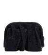 Benedetta Bruzziches Rhinestone And Satin Venus La Petite James Bond Pochette In Black