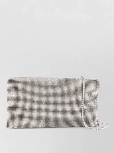Benedetta Bruzziches Evening Clutch La Petite Chain Rhinestones In Neutral