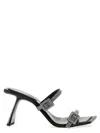Benedetta Bruzziches Square Toe Rhinestone Double Strap Sandals In Black