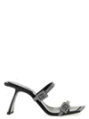 Benedetta Bruzziches Square Toe Rhinestone Double Strap Sandals In Black