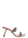 Benedetta Bruzziches Jeweled Straps Square Toe Sandals In Pink