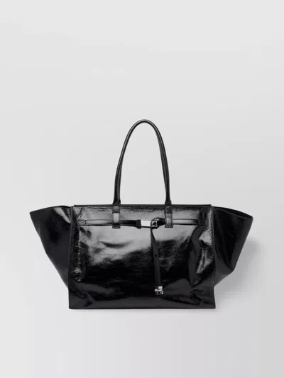 Benedetta Bruzziches Glossy Finish Shoulder Bag With Front Strap