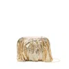Benedetta Bruzziches Sequined Shoulder Bag In Gold