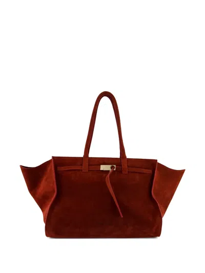 Benedetta Bruzziches Gold-tone Mame Weekend Tote Bag In Red