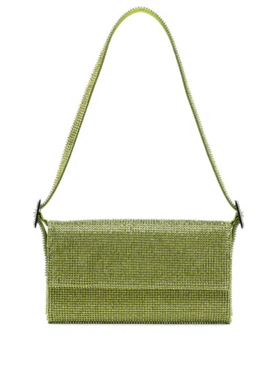 Benedetta Bruzziches Green Rhinestone-embellished Shoulder Bag For Women