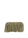 Benedetta Bruzziches Ruched Clutch Rectangular Rhinestone Embellishments In Green