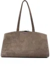 Benedetta Bruzziches Structured Calfskin Handbag With Metallic Clasp In Gray