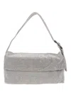 Benedetta Bruzziches Vitty La Mignon' Silver Shoulder Bag With Gem Embellishment In Rhinestone Mesh