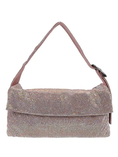 Benedetta Bruzziches Womens As You Like It Vitty La Grande Crystal-embellished Mesh Shoulder Bag In Gold