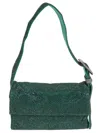 Benedetta Bruzziches Crystal Mesh Silk Satin Shoulder Bag In Green