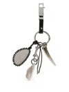 Benedetta Bruzziches Decorative Keychain Leather Strap In Silver