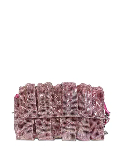Benedetta Bruzziches Iris Aluminium-embellished Shoulder Bag In Pink