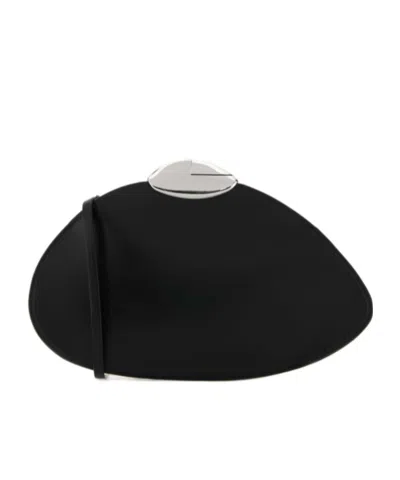 BENEDETTA BRUZZICHES CURVED-FLAP LEATHER CLUTCH