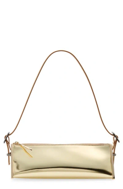 Benedetta Bruzziches Joy Metallic Leather Triangular Shoulder Bag In Black