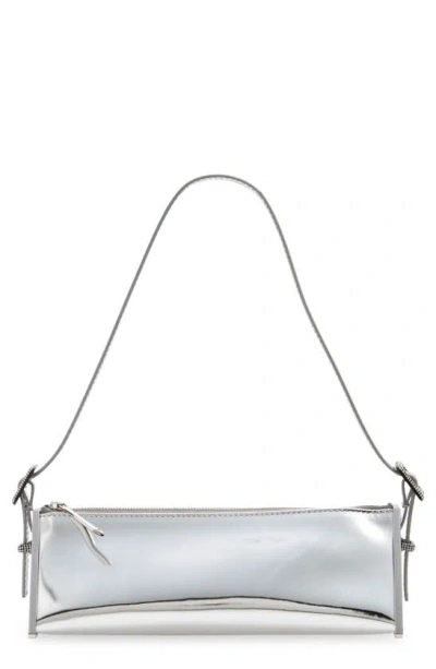 Benedetta Bruzziches Joy Metallic Leather Triangular Shoulder Bag In Mirror Silver