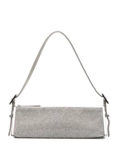 Benedetta Bruzziches Joy Rhinestone Shoulder Bag In Silver