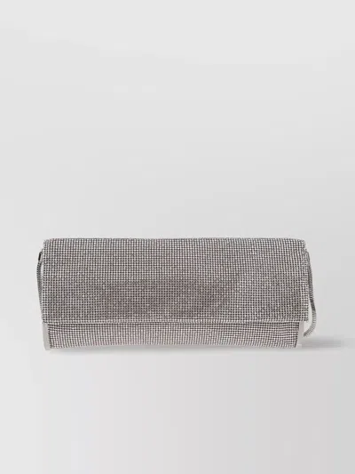 Benedetta Bruzziches Kate Rhinestone-embellished Clutch Bag In Grey