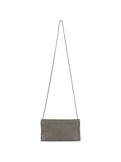 Benedetta Bruzziches La Petite Crystal-embellished Chain-strap Crossbody Bag In Gray