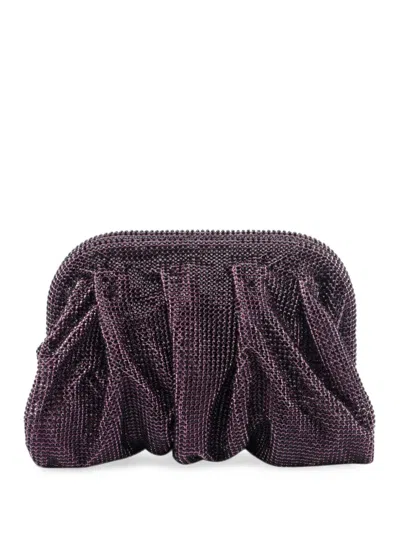Benedetta Bruzziches La Petite Venus Crystal-embellished Ruched Clutch Bag In Purple