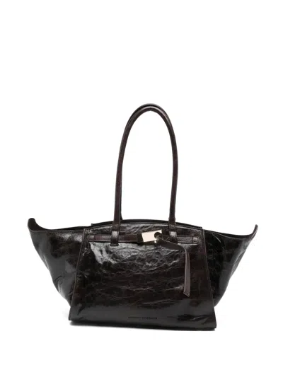Benedetta Bruzziches Large Mame Leather Tote Bag In Brown