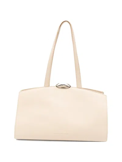 Benedetta Bruzziches Large Serena Grained-leather Tote Bag In Neutral