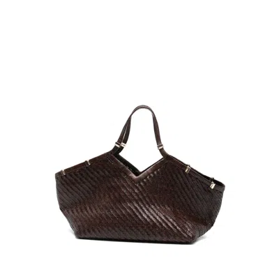 Benedetta Bruzziches Large Usha The Greatest Woven-design Tote Bag In Brown