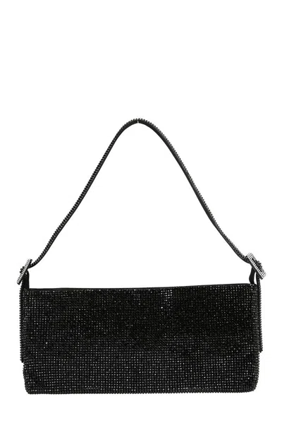 Benedetta Bruzziches Rhinestones Shoulder Bag In Black