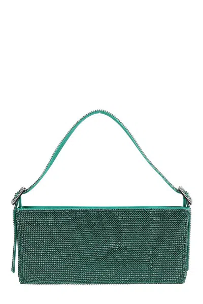 Benedetta Bruzziches Your Best Friend La Grande Mesh Crystal Shoulder Bag In Green