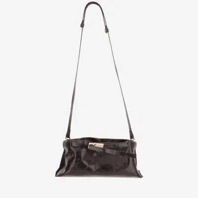 Benedetta Bruzziches Lauren Glossy Leather Bag In Brown