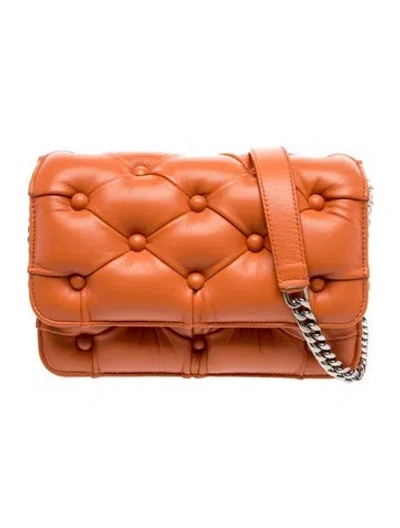Pre-owned Benedetta Bruzziches Leather Crossbody Bag In Orange